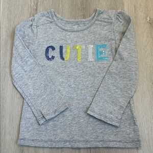 Place Heather Gray Toddler Shirt  sequin CUTIE size 3T